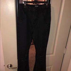 Black flare jeans